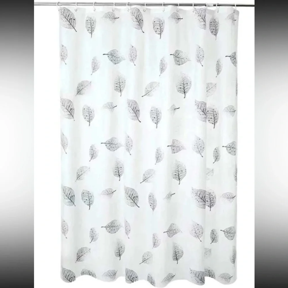 Shower curtain with hooks 71”x71”